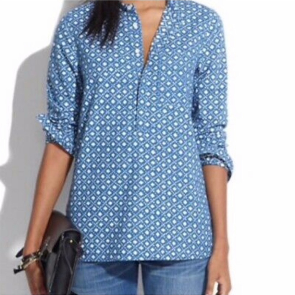 Madewell Patterned Chambray Shirt sz XS